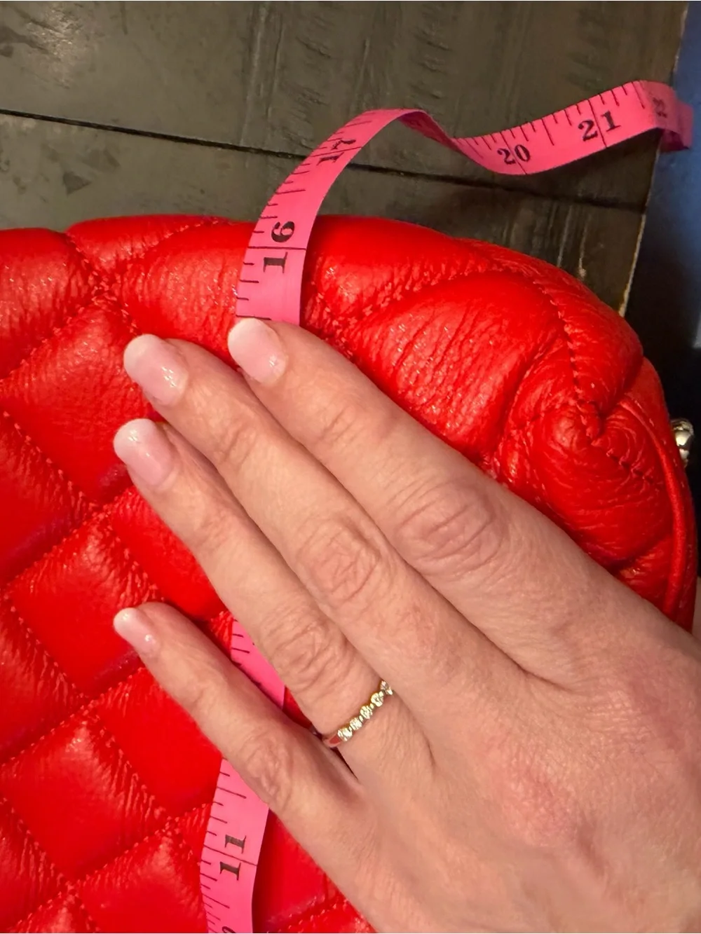 Kate Spade Quilted Red Tote Bag with Gold Chain Handles